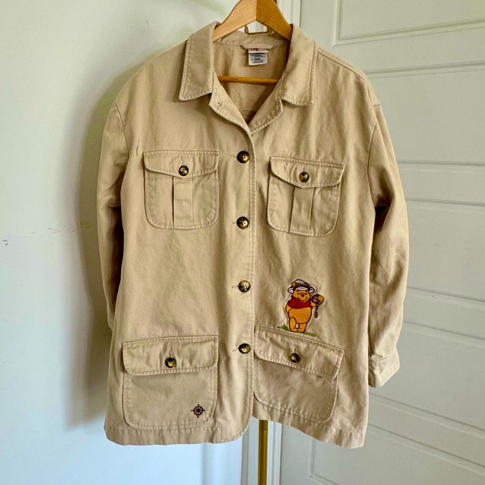 Vintage 90s Winnie the Pooh Khaki Safari Workwear Vibe Jacket Coat Size XL